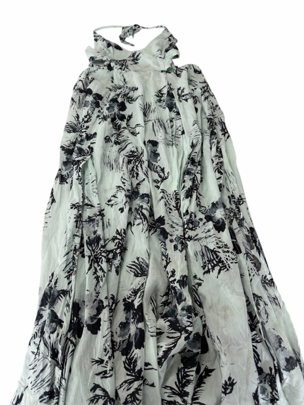 Free People Floral Maxi Dress Open Back Halter Boho Mint XS - Picture 8 of 9
